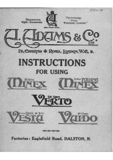 Adams and Co Minex manual. Camera Instructions.
